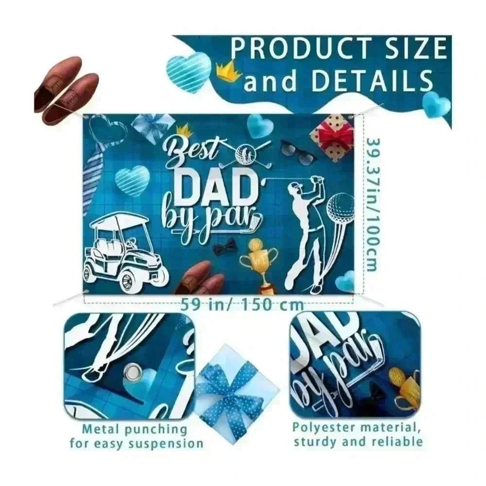 Unbranded Father's Day Banner Blue Best Dad by Par 59 in/x‎ 39.37 in